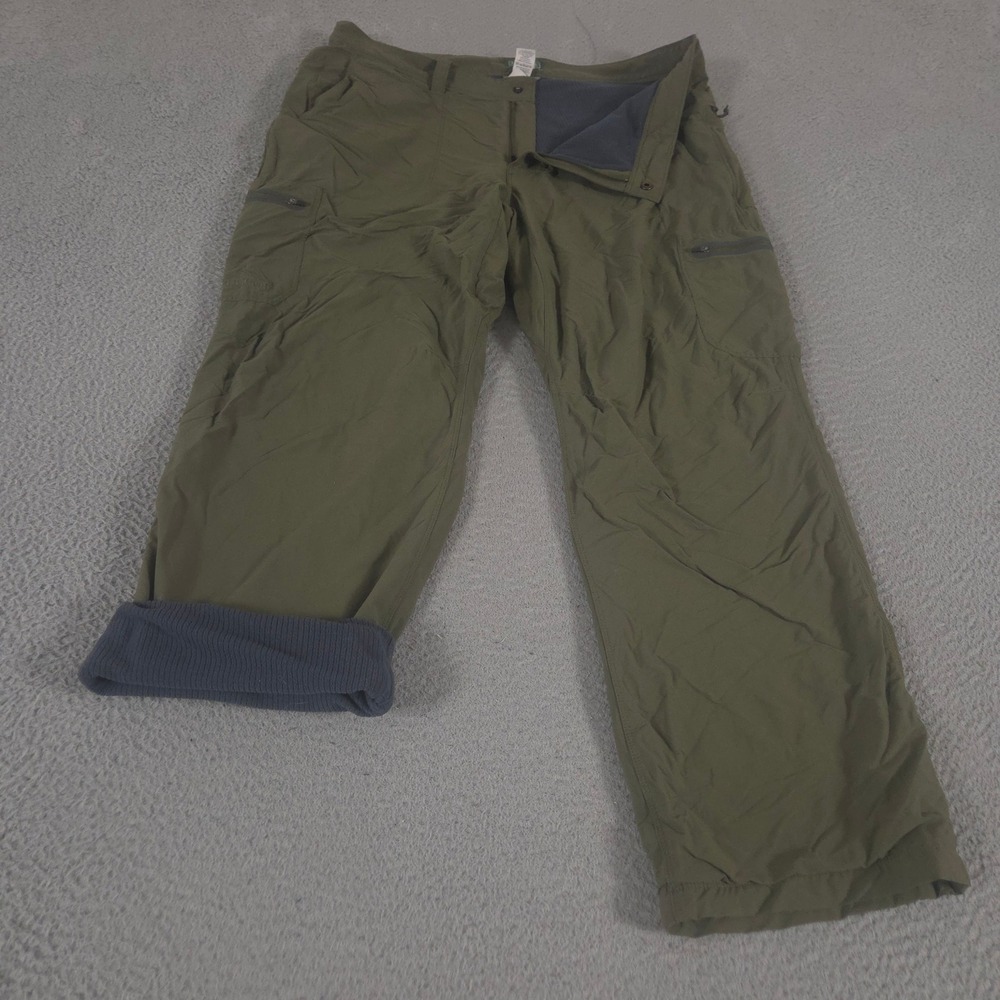 L.L. Bean Pants Mens 38x30 Olive Cresta Fleece Lined Hiking Straight Leg Nylon